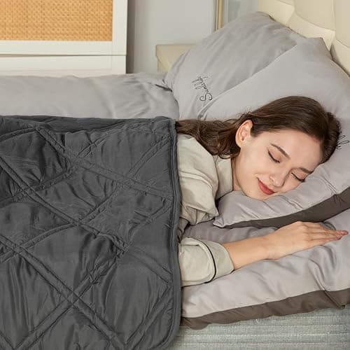 Winthome Weighted Blanket Adult, Heavy Blanket Designed for Insomnia, Anxiety and Stress Relief with Premium Glass Beads, Weighted Blanket Double QUEEN Size (Grey, 150x200cm 6kg) thumbnail 8