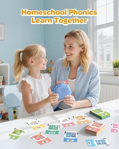Phonics Talking Flash Cards for Toddlers 3-8, Airbition Learn to Read in 20 Stages, Digraphs CVC Blends Long Vowel Sounds Spelling Reading,Kindergarten First Second Grade Homeschool Educational Study thumbnail 2