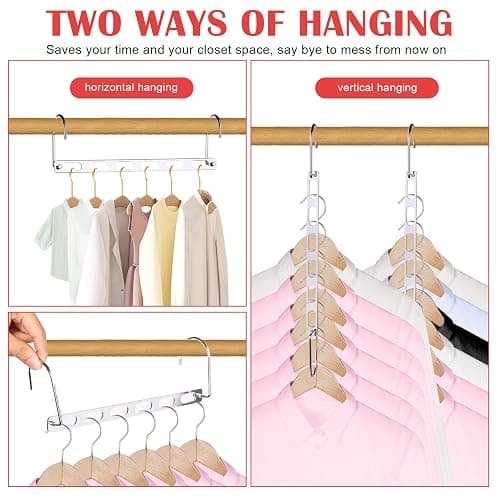 12 Pack Space Saving Hangers for Clothes: Collapsible Metal Hanger | Organizer for Clothes Space Savers, Closet Organizers and Storage, Dorm Room Essentials thumbnail 4