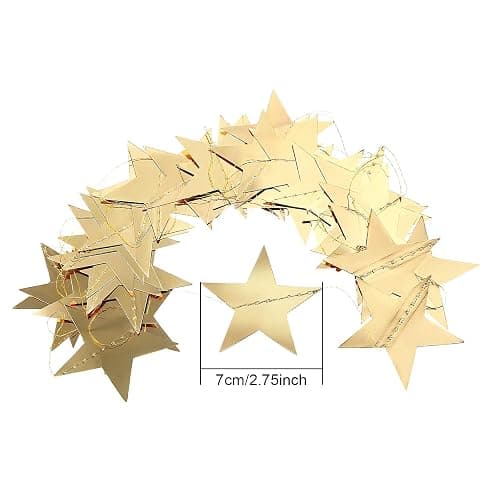 Patelai Glitter Star Garland Banner 2026 Graduation Decor 130 Feet Star Hanging Banner Twinkle Backdrop for Party Birthday Classroom Wedding Supplies(Gold) thumbnail 3