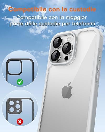 TOCOL Pellicola Vetro Temperato per iPhone 15 Pro con Pellicola Fotocamera, Rimozione Automatica Della Polvere, Senza Bolle, Anti-Impronte, Durezza 9H, Copertura Completa, Argento thumbnail 9