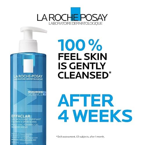 La Roche-Posay Face Wash Gel Cleanser, Effaclar Gentle Purifying Foaming Gel for Oily and Sensitive Acne-Prone Skin & Acne Lotion BUNDLE. Soap-Free, Paraben-free, Non-Comedogenic thumbnail 4