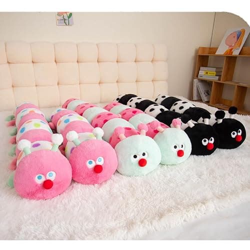 Hofun4U Caterpillar Stuffed Long Plush Pillow - Home Decoration Christmas Birthday for Kids Adults (Green,33 inch) thumbnail 9