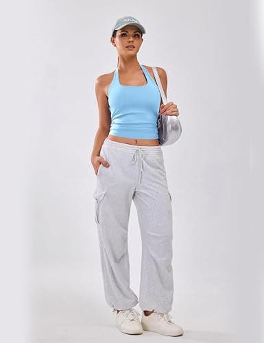 BMJL Womens Halter Built in Bra Workout Sports Tank Tops Summer Trendy Backless Going Out Clothing 2025 thumbnail 6