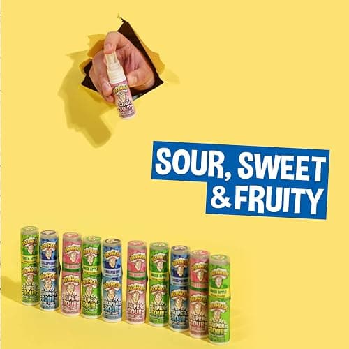 WARHEADS - Super Sour Candy Spray - Blue Raspberry, Green Apple and Watermelon Flavors - 0.68 oz. Bottles - 3 Pack thumbnail 3