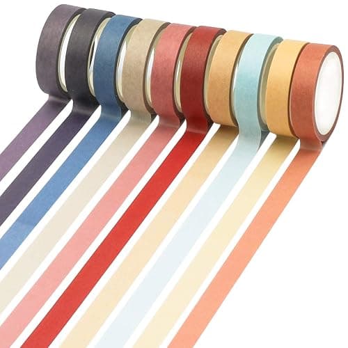 Knaid 40 Rolls of Slim Washi Tape Gift Box Set, Decorative Paper Tapes 10 mm Wide for Scrapbooking, DIY Arts and Crafts, Bullet Journal, Planner, Junk Journal, Notebooks (Minimalist) thumbnail 5