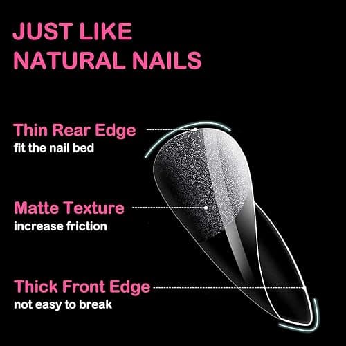 550 Pièces Capsule Americaine Ongle Amande, 11 Tailles Capsules Ongles Gel Couverture Complète, Semi Givré Faux Ongles pour Débutant en Manucure, Prothésiste Ongulaire et Salons Nail Art à Domicile thumbnail 3