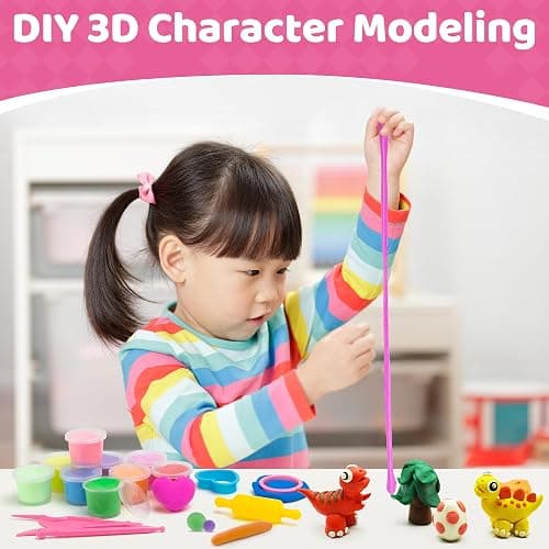 YasTant 56 Pack Butter Slime Kit for Girls and Boys Ages 3-12, Non Sticky Kids Slime Kits 3-12, Small Slime Party Favors with Charms, Cutters, and 4 Creative Playing Modes thumbnail 6