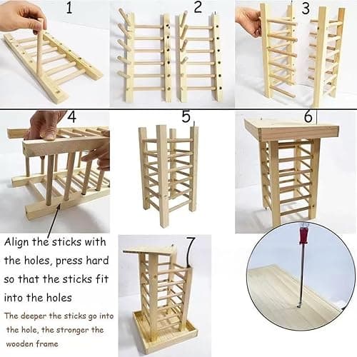 MFMEXUL Wooden Hay Feeder for Small Animals, Grass Stand, Multifunctional Freestanding Food Dispenser, Hay Rack for Rabbits thumbnail 3