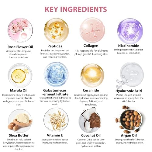 Rose 23 Pcs Facial Skin Care Set, Luxury Bath and Body Gifts for Women, Spa & Self-Care Gifts, Sheet Mask, Eye Mask, Gua Sha, Cream, Face Oil, Birthday, Christmas, Valentines, Mother Day, Girlfriend thumbnail 7