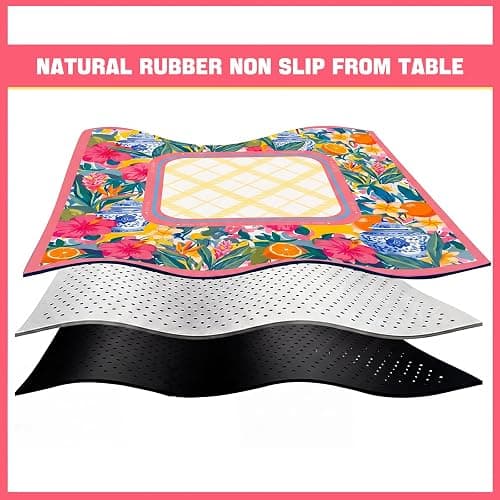Drydiet Yellow Lemon Mahjong Mat for Table 31.5 x 31.5 Inch American Mahjong Mat with Carrying Bag, Non-Slip Noise Reduction Table Item for Family Poker Dominoe Board Game, Game Night & Party Use thumbnail 4
