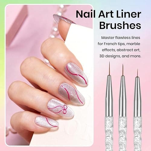 Beetles 31pcs Nail Art Brushes, Dotting Tools, Nail Art Pens, Dust Brush | Striping Liner Fingernail Drawing Pens with Palette Holder Metal Handle All in One for Starter Manicure Design Set thumbnail 2