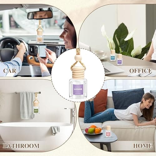 AROIC Car Air Freshener for Women, 6 Pack Air Freshener Diffuser, Hanging Air Fragrance Essential Oil Diffuser, Car Scents Accessories Cute Car Interior Decor Unisex (Light Fragrance) thumbnail 7