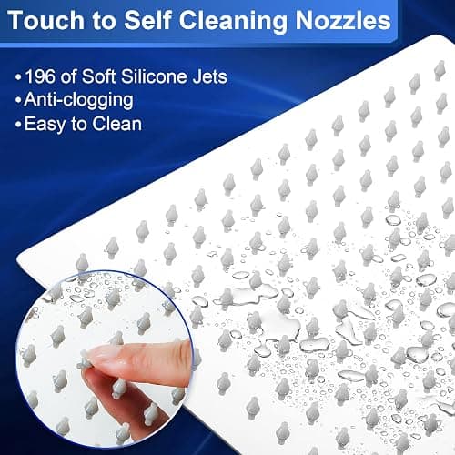 Aiscsc Rain Shower Head - 10 Inch High Pressure Shower Heads 304 Stainless Steel Ultra Thin Square Showerhead Pressure Boosting Design, Ceiling or Wall Mount thumbnail 4