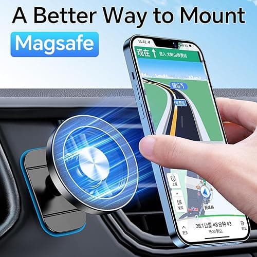 Kaistyle for Magsafe Car Mount【20 Strong Magnets】Magnetic Phone Holder for Car Phone Holder Mount Dash Mounted Holders Cell Phone Holders for Your Car Accessories for Women Men for iPhone 17 16 15 14 thumbnail 4