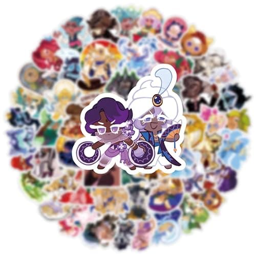 62 Pcs Cookie Run Kingdom Aesthetics Cartoon Waterproof Vinyl Stickers for Boys Adults for Water Bottles Laptop Suitcase for Birthday Party Supplies Halloween Decoration Favors thumbnail 9