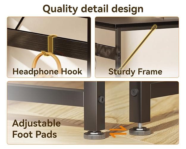 Casaottima L Shaped Desk with 4 Drawers, 40" Small Corner Computer Desk with Storage, Reversible Kids Study Table with Hook, Work Table for Home Office, Black thumbnail 5