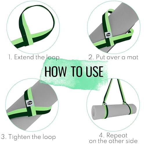 TECEUM Yoga Mat Strap – 30+ Colors – Adjustable Mat Holder Sling Carrier for All Mats [Mat Not Included] thumbnail 5