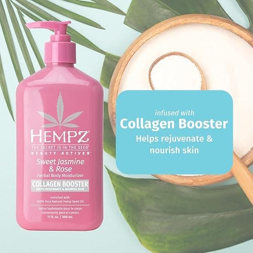 Hempz Sweet Jasmine & Rose Herbal Body Moisturizer for Women, 17 Fl. oz. - Moisturizing Lotion with 100% Pure Hemp Seed Oil, Collagen, Shea Butter - Hydrating Vegan Lotion for Dry Skin thumbnail 5