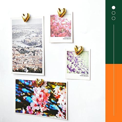 Janvelle 12PCS Refrigerator Magnets Gold Magnets for Fridge 0.83in Small Love Heart Cute Decorative Magnet Set for Home Kitchen Office Whiteboard Decor thumbnail 2