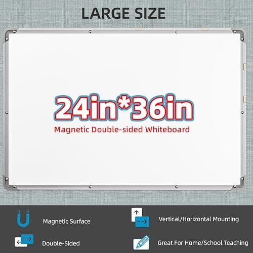 Polegas 24" X 36" Magnetic Dry Erase Board Whiteboard with Lines, Wall Hanging Monthly Calendar to Do List Schedule Board thumbnail 6