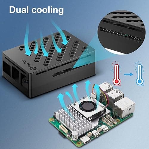 RasTech Raspberry Pi 5 Kit 8GB RAM with Pi 5 Case,Active Cooler,Screwdrive and Pi 5 8GB Board Included thumbnail 6