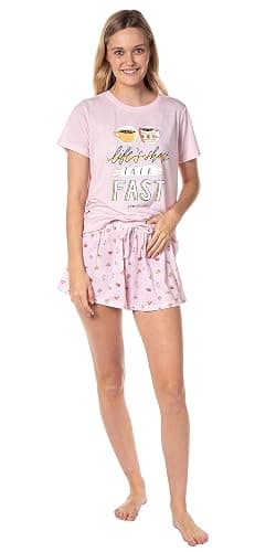 INTIMO Gilmore Girls Womens' Coffee Life's Short Talk Fast Sleep Pajama Set Shorts thumbnail 2