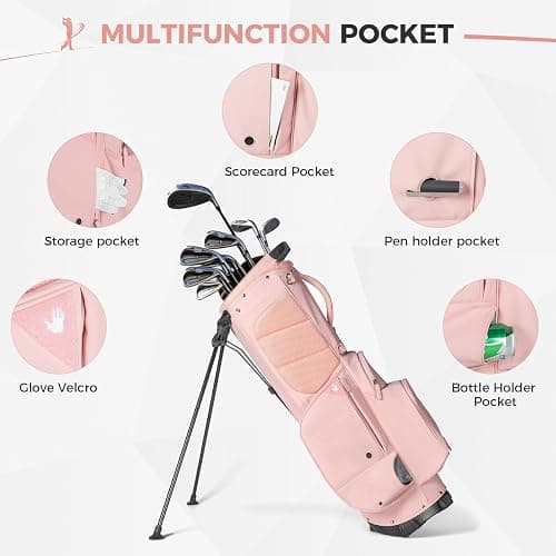 Golf Bags, Golf Stand Bag, Adjustable Shoulder Straps, Multiple Pockets thumbnail 5