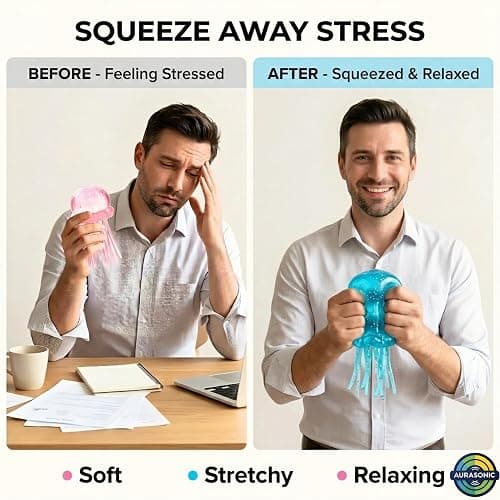 Glitter Jellyfish Squishy - Pink & Blue Squishies 2026 Upgraded Sugar Jellyfishes Dumplings Cubes for Adults Teens Squeeze Stocking Stuff 2 PCS thumbnail 5