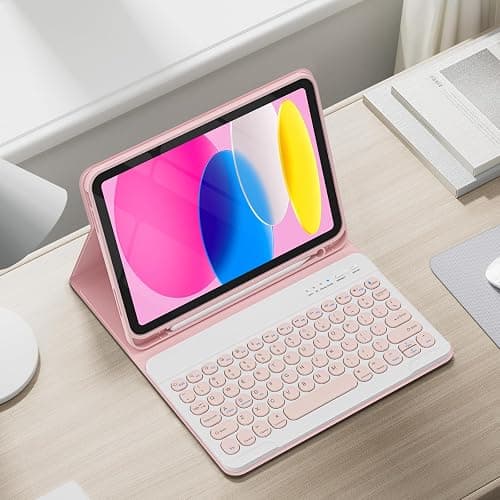 KBCASE Keyboard Case for iPad A16 11 inch/10th Gen 10.9 inch, Light Pink | Detachable Wireless Keyboard Case for iPad 11th/10th Gen, Adjustable Angles, with Pencil Holder thumbnail 8