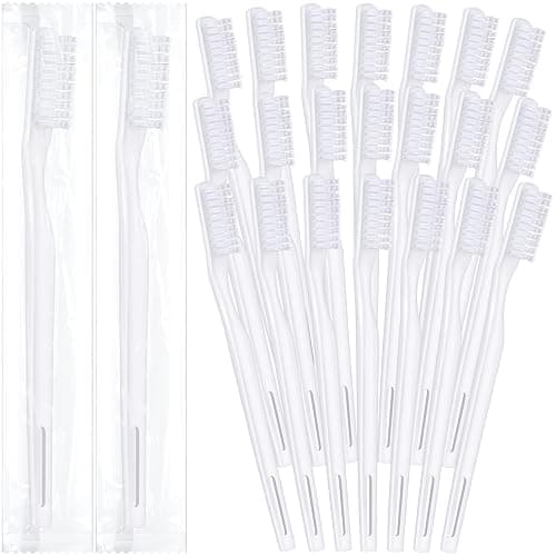 Chengu 200 Pcs Toothbrush Bulk Disposable, Individually Wrapped,White | Disposable Toothbrush for Hotels Donations Guests Adults, Individually Wrapped Tooth Brushes with Soft Bristle, Single Use - Image 1