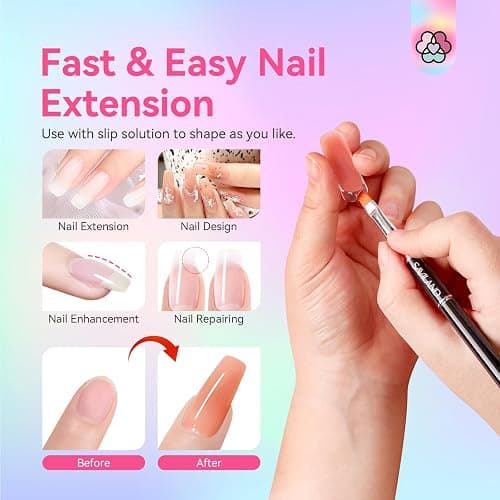 SAVILAND Poly Gel Nail Colors - 20 Colors Nail Extension Gel Kit Bright Rainbow Pink Purple Blue Color Collection Poly Gel Nail Kit for Daily Nail Art DIY Nail Salon Gift for Girls thumbnail 4