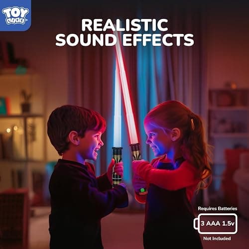 TOY Life 2 Pack Dark Saber Light a Saber for Kids Light up Sword LED Lightsavers Inquisitor Light Up Swords for Kids Sable de Luz Sound Retractable Attachable thumbnail 5