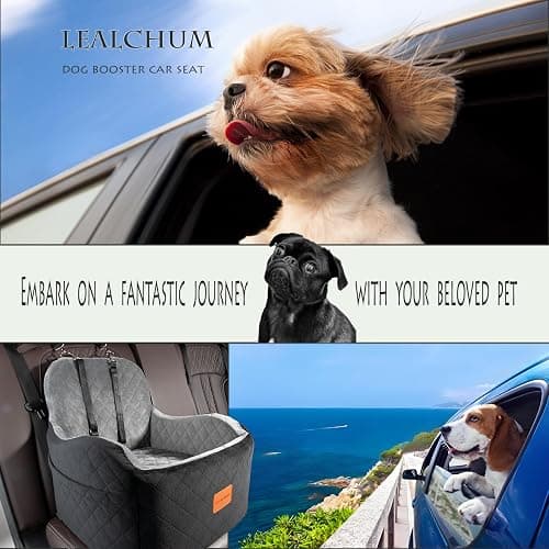 Lealchum Dog Booster Car Seat for Small/Medium Dogs,Soft Puppy Portable Car Seat with Elevated Cushion,Fits in Front/Back Seat,Fully Detachable and Washable,Easy to Install (Pink, Medium) thumbnail 6