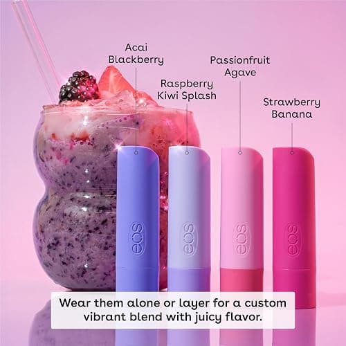 eos Flavor Lab Secret Menu Lip Balm Gift Set - Sunrise Smoothie, Limited-Edition, Moisturizing Care for Dry Lips, Variety Pack, 0.14 oz, 4-Pack thumbnail 3
