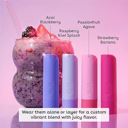 eos Flavor Lab Secret Menu Lip Balm Gift Set - Sunrise Smoothie, Limited-Edition, Moisturizing, Hydrating Lip Balm, Dry Lips, Variety Pack, 0.14 oz, 4-Pack thumbnail 4