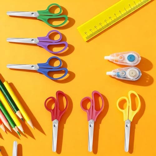 16 Packs Kids Blunt Tip Safety Scissors Bulk,5" Stainless Steel Craft Scissors for Preschool kindergarten, Xnluothsk thumbnail 7