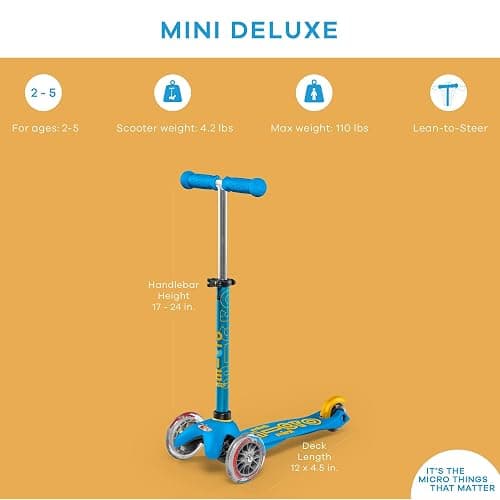 Micro Kickboard - Mini Deluxe - Three Wheeled, Lean-to-Steer Swiss-Designed Micro Scooter thumbnail 7