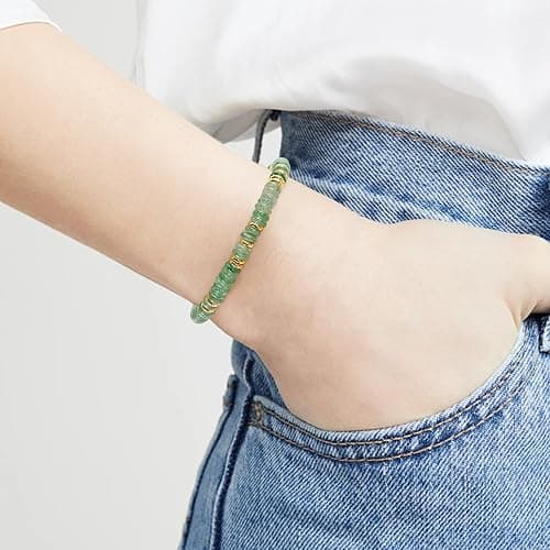 VIBILIA Gold Plated Bracelets for Women, Boho Bangle Bracelets, Beaded Bracelets Trendy, Handmade Gold Jewelry, Fashion Birthday Gifts for Women Friend on Valentine's Day Easter Mother's Day thumbnail 4