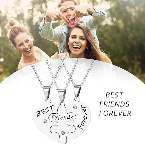 OIDEA Stainless Steel Friendship Best Friends Forever Messages Puzzle Necklaces for Mother's Day Gifts,with Chains Included thumbnail 7