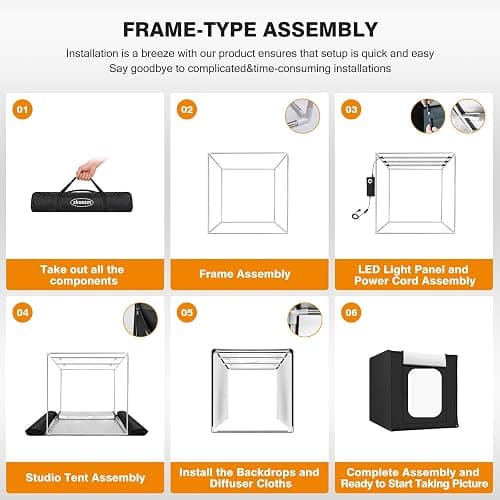 ZKEEZM Photo Studio Light Box Photography 32"x32" with 100 LED and 4 Colors Backdrops Photo Box with Lights, Foldable Picture Box for Product Photography with 6500K Brightness thumbnail 8