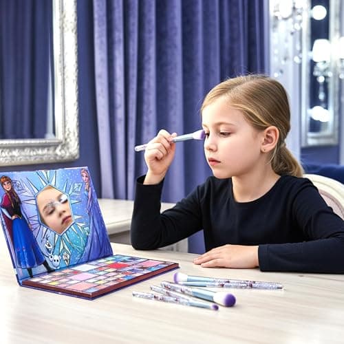 Disney Frozen 8-Piece Makeup Brushes Set for eyeshadow, highlighter, blush, Soft Hairs, Makeup Kit for Girls, by Townley Girl thumbnail 6