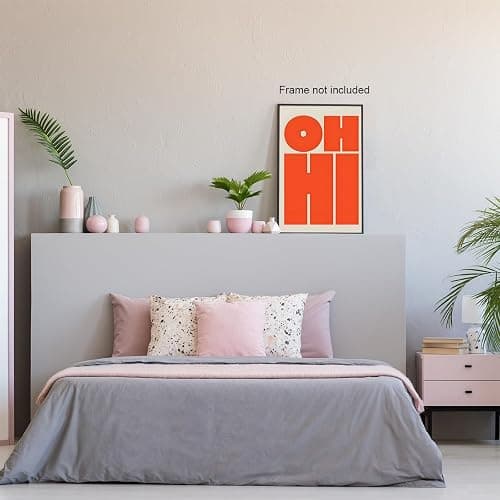 Orange OHHI Poster, Modern Bold Type Canvas, Trendy OH HI Wall Art, Typography Gallery Picture Prints for Aesthetic Bedroom Living Room Decor 08x12 in Unframed thumbnail 4