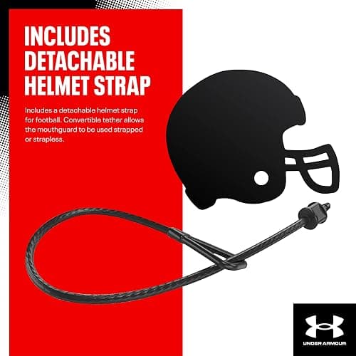 Under Armour Sports Mouth Guard, Custom Fit, Includes Detachable Helmet Strap, Youth & Adult Sizes - Adult - Black thumbnail 4