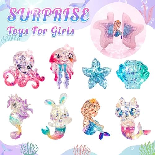 Mermaid Bath Bombs for Kids with Surprise Toys Inside, 8 Pcs Organic Natural Bubble Bath Bombs for Girls,Christmas Birthday Gift for 3 4 5 6 7 8 Year Old Girl,Princess Bath Bomb Kit with Mermaid Toys - Mermaid thumbnail 4