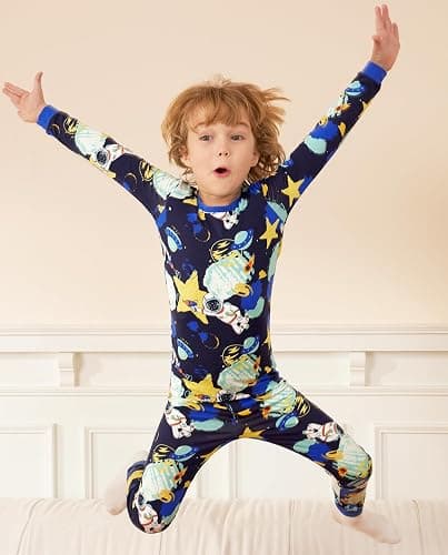 babee Reshinee Bamboo Viscose Toddler Pajamas Boys Girls Baby 12M-8Y Pjs Sets Kids 2pcs Snug fit Long-Sleeve Sleepwear thumbnail 4