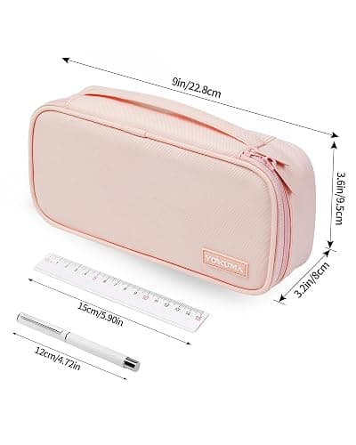 YOKUMA Pencil Case,Large Capacity Pencil Pouch,Aesthetic Zipper Pencil Box, Back to School Supplies for College Student Teen Adults,Travel Essentials,Electronic Cable Organize thumbnail 3