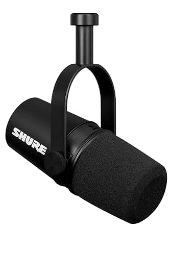 Shure MV7X XLR Podcast Microphone pour le Podcasting, l'enregistrement, la Diffusion en Direct et les Jeux, Sortie Casque Intégrée, XLR, Technologie d'isolation de la Voix - Noir - Image 1