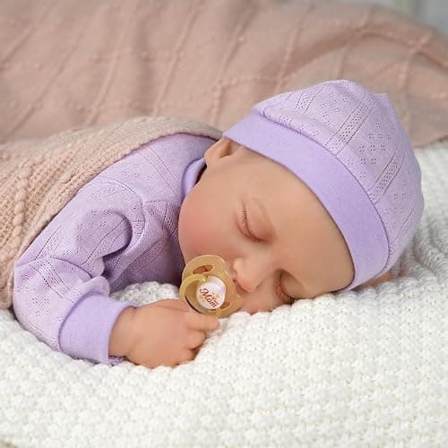 JIZHI Reborn Dolls 20 inch Softness Body Lifelike-Newborn Baby Dolls Sleeping dolls girls with Clothes and Toy Accessories Gift for Kids Age 3+,Purple thumbnail 3