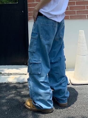 Women's Baggy Cargo Pants Y2K Clothing Multi-Pocket Relaxed Fit Jeans Fairy Grunge Clothes Alt Emo Streetwear thumbnail 5